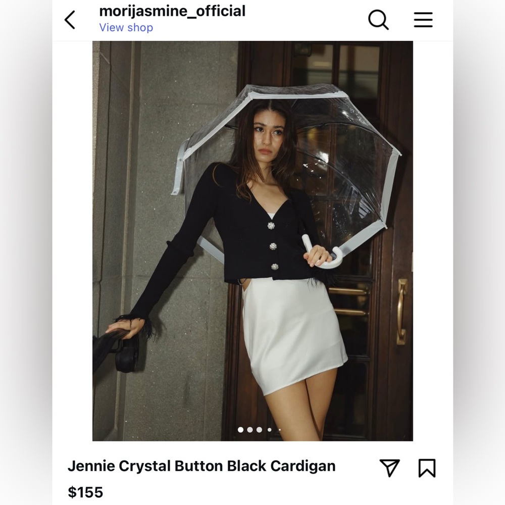 NWT Mori Jasmine Jennie Crystal Button Black Cardigan - Picture 4 of 12